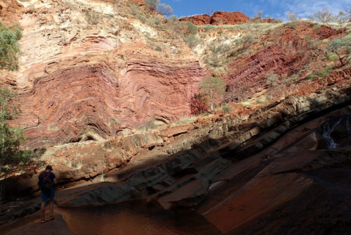 verschiedene Gesteinsschichten im Hamersley Gorge